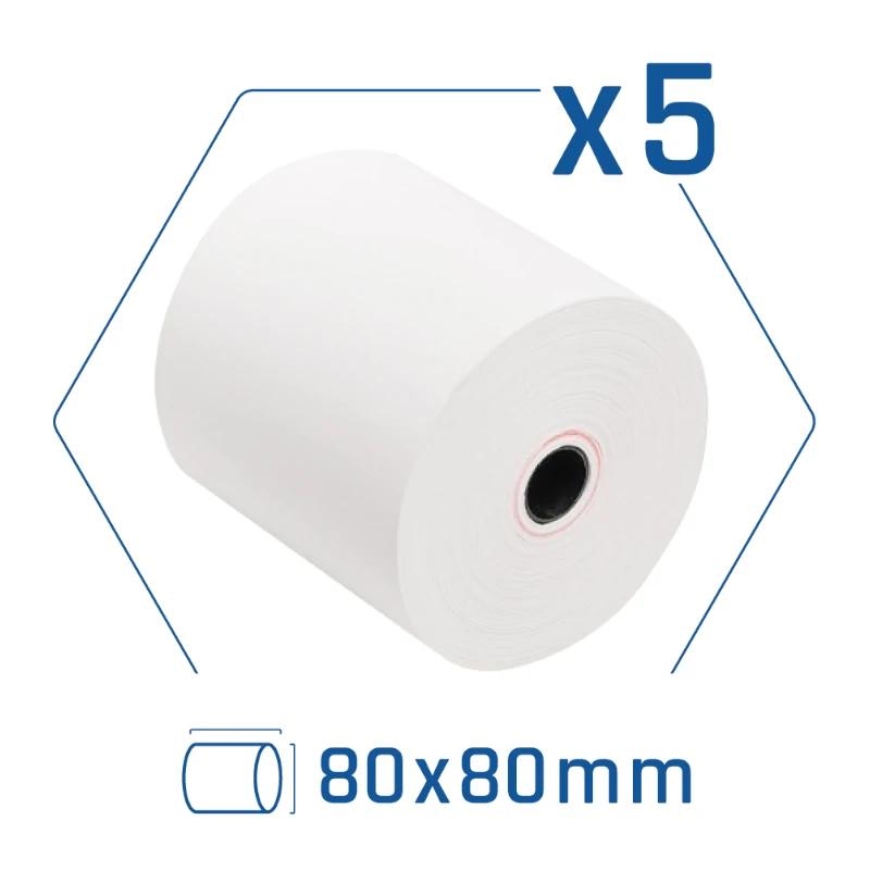 Foto de iggual Papel Térmico iggual 80x80mm sin BPA - Pack de 5 Rollos (PN: IGG317655)