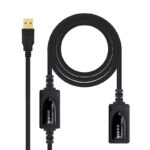 Nanocable Prolongador USB 2.0 Activo con Amplificador Integrado 10 Metros · P/N 10.01.0212