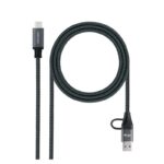 Cable de Datos y Alimentación Nanocable USB 3.2 Gen 2 · Conector Híbrido USB-C + USB-A a USB-C · 100W Power Delivery · 3 Metros