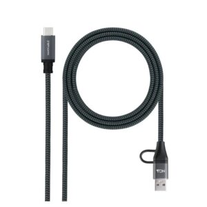Foto de NANOCABLE Cable de Datos y Alimentación Nanocable USB 3.2 Gen 2 · Conector Híbrido USB-C + USB-A a USB-C · 100W Power Delivery · 3 Metros (PN: 10.01.4113-COMB)