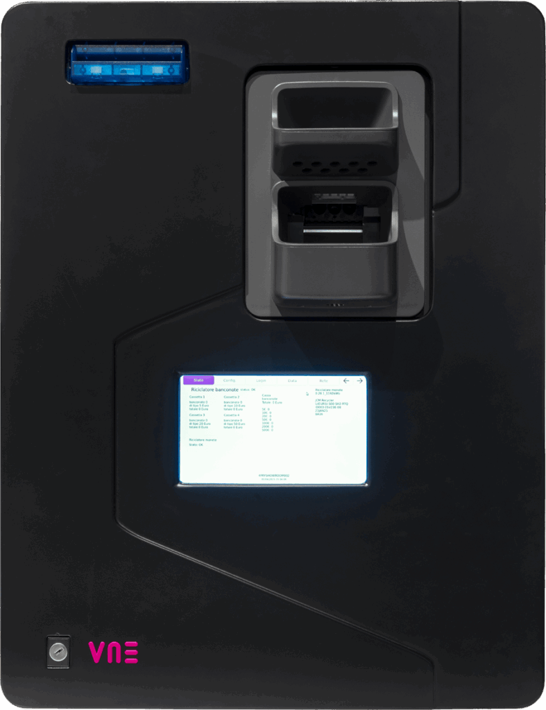 Foto de VNE Cajón de Cobro Automático Blindado VNE 4Pay · Chasis Acero 4mm · Reciclador de Monedas y Billetes con Detección de Falsos (PN: 4PAY)