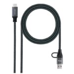 Cable de Datos y Carga USB 3.2 Nanocable 10.01.4111-L150-COMB · USB-C/A a USB-C · Power Delivery 100W · 1.5 metros