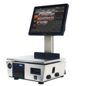 Foto de MARQUES Balanza Comercial Integradora Marques BM5 ARM DC · Doble Pantalla · Capacidad 6/15kg Div. 2/5g · Impresora Térmica 80mm y Etiquetadora Linerless (PN: 20384315612E)