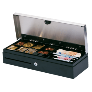 Foto de METAPACE Cajón portamonedas Metapace K-3 V.2 · Apertura superior · Vertical · RJ12 · Plata/Negro (PN: CD-JTK3-M24-861-SF-9005)