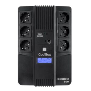 Foto de CoolBox SAI Interactivo CoolBox Scudo3 800VA/480W · Pantalla LCD · Protección Eléctrica Profesional (PN: COO-SAISCU3-800)
