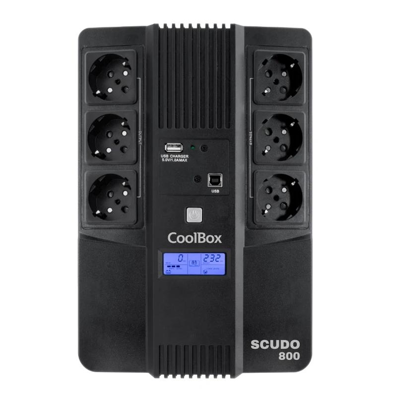 Foto de CoolBox SAI Interactivo CoolBox Scudo3 800VA/480W · Pantalla LCD · Protección Eléctrica Profesional (PN: COO-SAISCU3-800)