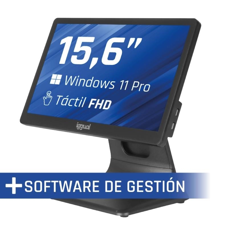 Foto de iggual TPV Táctil iggual 15,6" N100 · 8GB RAM · 256GB SSD · Windows 11 Pro (PN: IGG320754+WAPSGE0504)