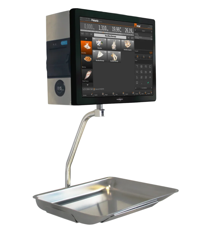 Foto de MARQUES Báscula Comercial BM5 ARM Colgante 3 Label - Impresora de Panel 3" (80mm) + Etiquetadora Linerless (PN: BM5-BM5-SUSPENSAO-LINER-5329)