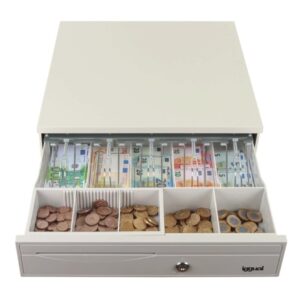 Foto de iggual Cajón Portamonedas iggual IRON-30W · 42x42 cm · 5 Billetes / 5 Monedas · Blanco (PN: IGG315767)