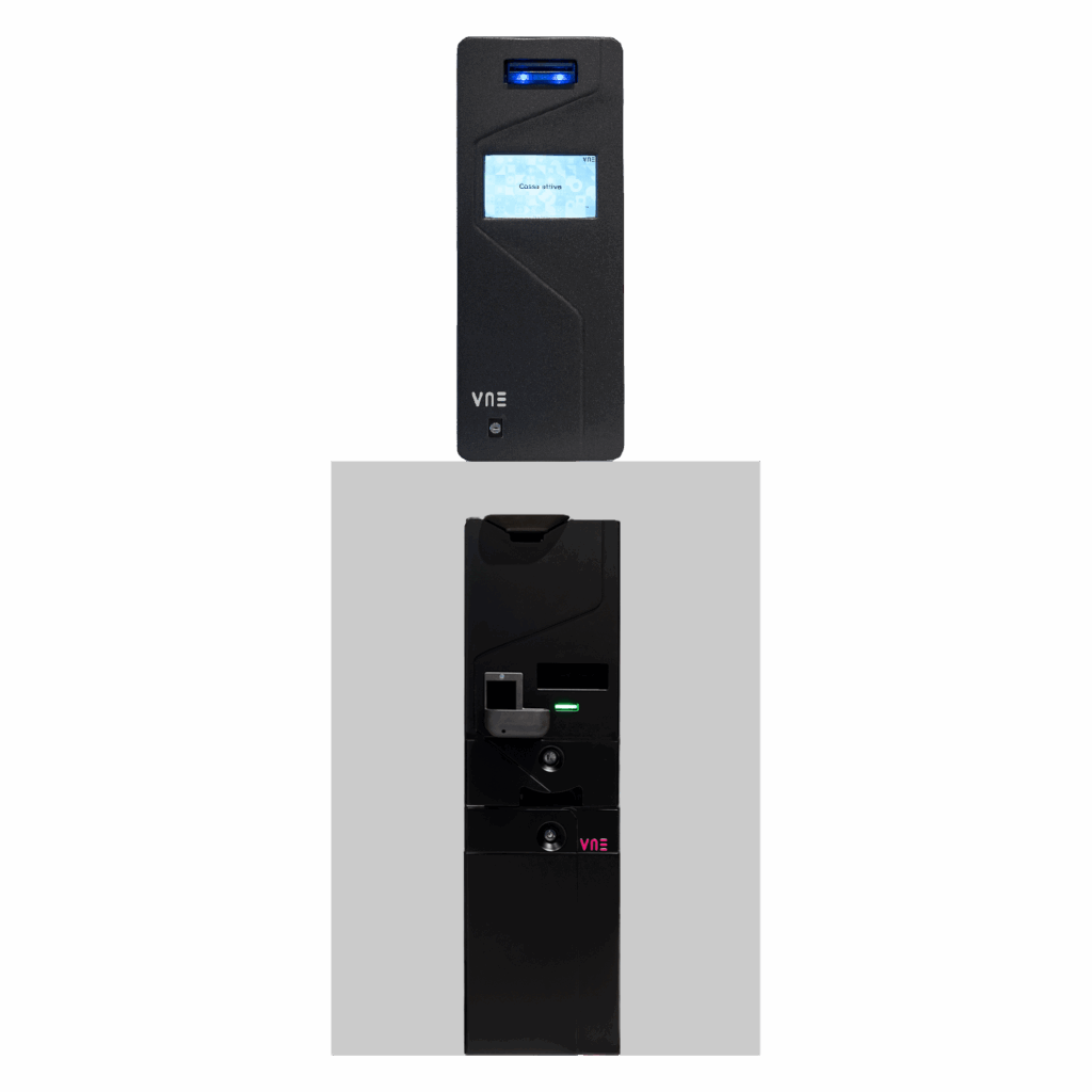 Foto de VNE Cajón Inteligente de Cobro Automático VNE Cash 1.4 (4BV + ASA8V) · Chasis Blindado 4mm · Reciclador de Billetes y Tolva de Monedas (PN: CASH-1.4-4BV+ASA8V)
