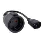 Cable Adaptador de Alimentación IEC C14 Macho a Schuko Hembra de 25cm · Nanocable 10.22.0901