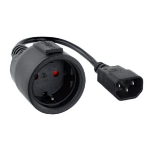 Foto de NANOCABLE Cable Adaptador de Alimentación IEC C14 Macho a Schuko Hembra de 25cm · Nanocable 10.22.0901 (PN: 10.22.0901)