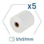 Papel Térmico iggual 57x57mm, 5 Rollos, Libre de BPA