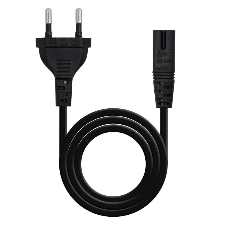 Foto de NANOCABLE Cable de Alimentación Nanocable CEE7/16 Macho a IEC C7 Hembra · 3 Metros · Negro (PN: 10.22.0402-L300)