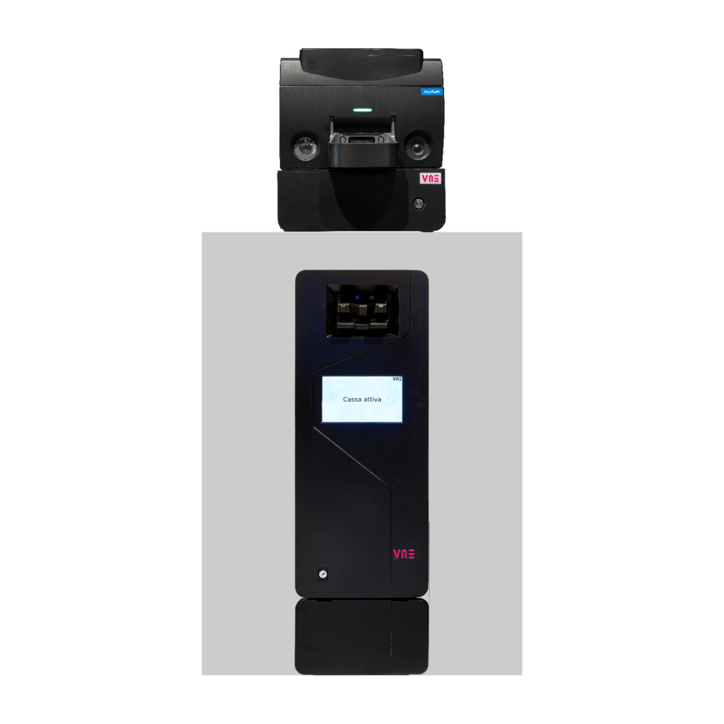 Foto de VNE Cajón Inteligente de Cobro VNE CASH 6.2 · Serie S-PAY con Tolva ASA8 · Reciclador de Efectivo (PN: CASH-6.2-SPAY+ASA8)