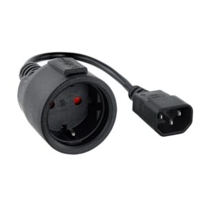 Foto de NANOCABLE Cable Adaptador de Alimentación Nanocable IEC C14 Macho a Schuko Hembra CEE7/7 · 0.5m · 10.22.0902 (PN: 10.22.0902)