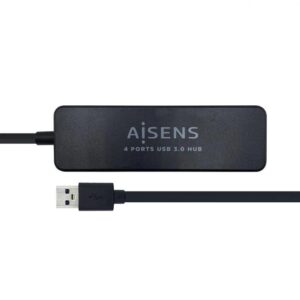 Foto de Aisens Aisens Hub USB 3.0 tipo A/M-4xtipo A/H negro 30cm (PN: A106-0399)
