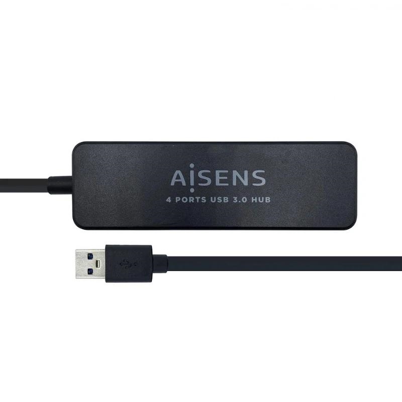Foto de Aisens Aisens Hub USB 3.0 tipo A/M-4xtipo A/H negro 30cm (PN: A106-0399)