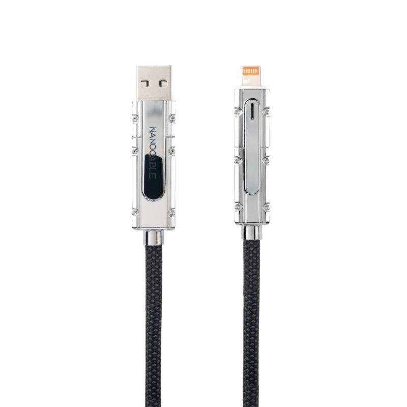 Foto de NANOCABLE Cable de Datos y Carga Multi-Conector Nanocable 10.01.2602 · USB-C y USB-A a Lightning y USB-C · 2 Metros (PN: 10.01.2602)