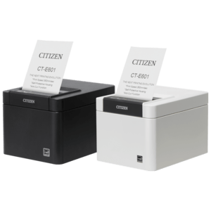 Foto de CITIZEN Impresora Térmica de Tickets Citizen CT-E601 · 350 mm/s · USB, USB Host · Carcasa Desinfectable · Blanco (PN: CTE601XNEWX)