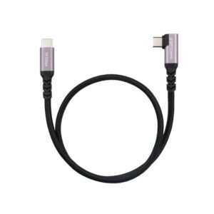 Foto de NANOCABLE Cable de Conectividad Industrial USB-C 3.2 Gen 2 Nanocable 10.01.4701 · Conector Acodado a 90° · Power Delivery 100W · Longitud 1m (PN: 10.01.4701)