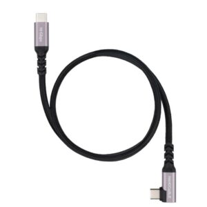 Foto de NANOCABLE Cable de Datos y Alimentación Nanocable USB-C 3.2 Gen2 Acodado 90° · PD 100W · 10 Gbps · 0.5m (PN: 10.01.4700)