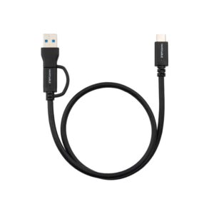 Foto de NANOCABLE Cable Nanocable USB-C a USB-C y USB-A 3.2 Gen 2 10Gbps 3m · Negro (PN: 10.01.4803)