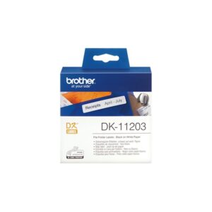 Foto de Brother Rollo de Etiquetas Térmicas Precortadas Brother DK-11203 · 17 x 87 mm · 300 Unidades · Adhesivo Permanente (PN: DK11203)