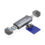 Lector de Tarjetas Aisens ASCR-2AC08-GR · SD, MSD, MMC, RS-MMC, Micro USB