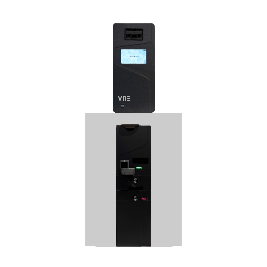 Foto de VNE Cajón Inteligente de Cobro Automático VNE CASH 4.4 (S2 + ASA8V) · Chasis de Acero Blindado 4mm · Reciclador S2 y Tolva ASA8V (PN: CASH-4.4-S2+ASA8V)