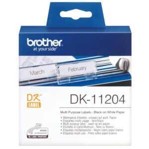 Foto de Brother Rollo de Etiquetas Precortadas Brother DK11204 · Térmica Directa · Multiuso 17x54 mm · 400 Etiquetas (PN: DK11204)