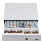 Cajón Portamonedas iggual IRON-30PW · 30×33 cm · 5 Billetes / 5 Monedas · Blanco Puro