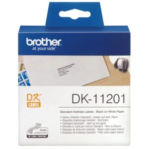 Foto de Brother Rollo de Etiquetas Térmicas Directas Brother DK-11201 · Precortadas 29x90mm · 400 Etiquetas por Bobina · Adhesivo Permanente (PN: DK11201)